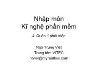 Nhập môn kỹ nghệ phần mềm - Quản lí phát triển