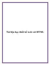 Tài liệu học thiết kế web với HTML
