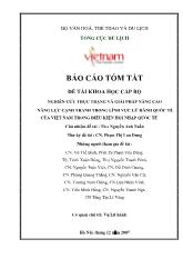 Đề tài Nghiên cứu thực trạng và giải pháp nâng cao năng lực cạnh tranh trong lĩnh vực lữ hành quốc tế của Việt Nam trong điều kiện hội nhập quốc tế