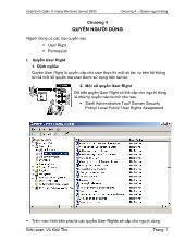 Giáo trình Quản trị mạng Windows Server 2003 - Chương 4: Quyền người dùng
