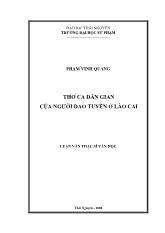 Luận văn Thơ ca dân gian của người Dao Tuyển ở Lào Cai