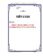 Tiểu luận Chiến lược marketing của cocacola