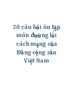 20 câu hỏi ôn tập môn đường lối cách mạng của Đảng cộng sản Việt Nam