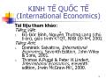 Bài giảng Kinh tế quốc tế (International Economics)