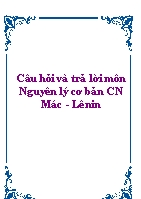 Câu hỏi và trả lời môn Nguyên lý cơ bản CN Mác - Lênin