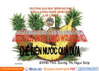 Chế biến nước giải khát lên men và không lên men - Chế biến nước quả dứa