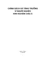 Chính sách và tăng trưởng vì người nghèo kinh nghiệm châu Á