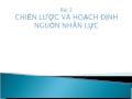 Bài giảng Chiến lược và hoạch định nguồn nhân lực