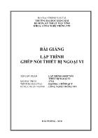 Bài giảng lập trình ghép nối thiết bị ngoại vi