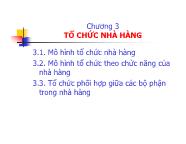 Bài giảng Tổ chức nhà hàng