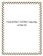 Cách cài Win 7: Cài Win 7 song song với Win XP