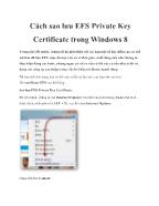 Cách sao lưu EFS Private Key Certificate trong Windows 8