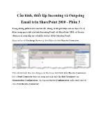 Cấu hình, thiết lập Incoming và Outgoing Email trên SharePoint 2010 - Phần 3