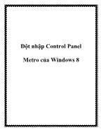 Đột nhập vào Control Panel Metro của Windows 8