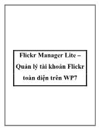 Flickr Manager Lite – Quản lý tài khoản Flickr toàn diện trên WP7