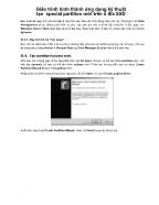 Giáo trình hình thành ứng dụng kỹ thuật tạo special partition mới trên ổ đĩa SSD