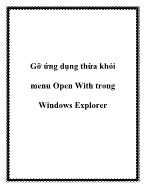 Gỡ ứng dụng thừa khỏi menu Open With trong Windows Explorer