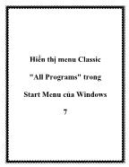 Hiển thị menu Classic 