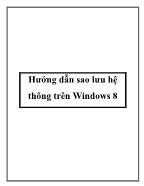 Hướng dẫn sao lưu hệ thông trên Windows 8