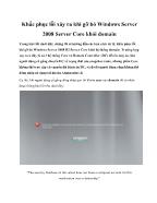 Khắc phục lỗi xảy ra khi gỡ bỏ Windows Server 2008 Server Core khỏi domain