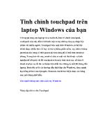 Tinh chỉnh touchpad trên laptop Windows của bạn