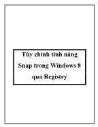Tùy chỉnh tính năng Snap trong Windows 8 qua Registry