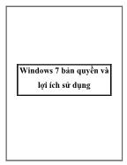 Windows 7 bản quyền và lợi ích sử dụng