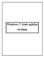 Windows 7: kinh nghiệm sử dụng