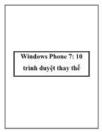 Windows Phone 7: 10 trình duyệt thay thế