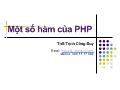 Bài giảng Một số hàm của PHP