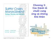 Bài giảng Quản trị chuỗi cung ứng - Chương 3 Các thành tố chuỗi cung ứng và những khó khăn