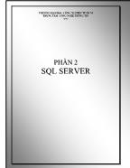 Giáo trình Cơ sở dữ liệu (phần 2) - SQL Server