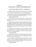 Giáo trình Quản trị marketing (7 chương đầu - Phần 1)