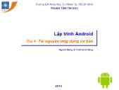 Lập trình Android - Bài 4. Tài nguyên ứng dụng cơ bản