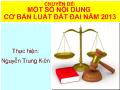 Chuyên đề: Một số nội dung cơ bản luật đất đai năm 2013