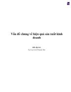 Vấn đề chung về hiệu quả sản xuất kinh doanh