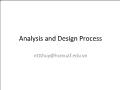 Analysis and Design Process