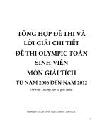 Tổng hợp đề thi và lời giải chi tiết đề thi Olympic Toán sinh viên môn Giải tích từ năm 2006 đến năm 2012