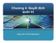 Bài giảng Chương 4: Quyết định quản trị