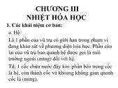 Bài giảng Chương III: Nhiệt hóa học