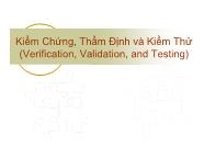 Bài giảng Kiểm chứng, thẩm định và kiểmthử (verification, validation, and testing)