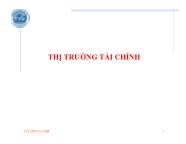 Bài giảng Tài chính tiền tệ - Thị trường tài chính