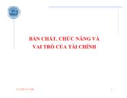 Bản chất, chức năng và vai trò của tài chính