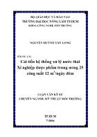 Đề tài Cải tiến hệ thống xử lý nước thải Xí nghiệp dược phẩm trung ương 25 công suất 12m 3 /ngày đêm