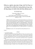 Đề tài Điều tra, nghiên cứu một số thực vật Việt Nam có tác dụng hỗ trợ điều hòa lượng đường trong máu để ứng dụng cho bệnh nhân đái tháo đường type 2