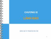 Giáo trình Chương IX: Lãnh đạo