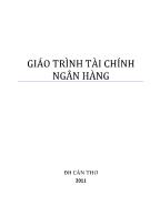 Giáo trình Tài chính ngân hàng - Đại học Cần Thơ - Phần 1