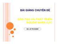 Bài giảng Chuyên đề Đào tạo và phát triển nguồn nhân lực