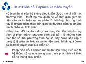 Bài giảng Kỹ thuật điều khiển tự động - Chương 3 Biến đổi Laplace và hàm truyền