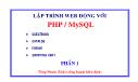 Bài giảng Lập trình web động với PHP / MySQL